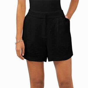 Vince Camuto Rich Black Twill Mini Casual Shorts